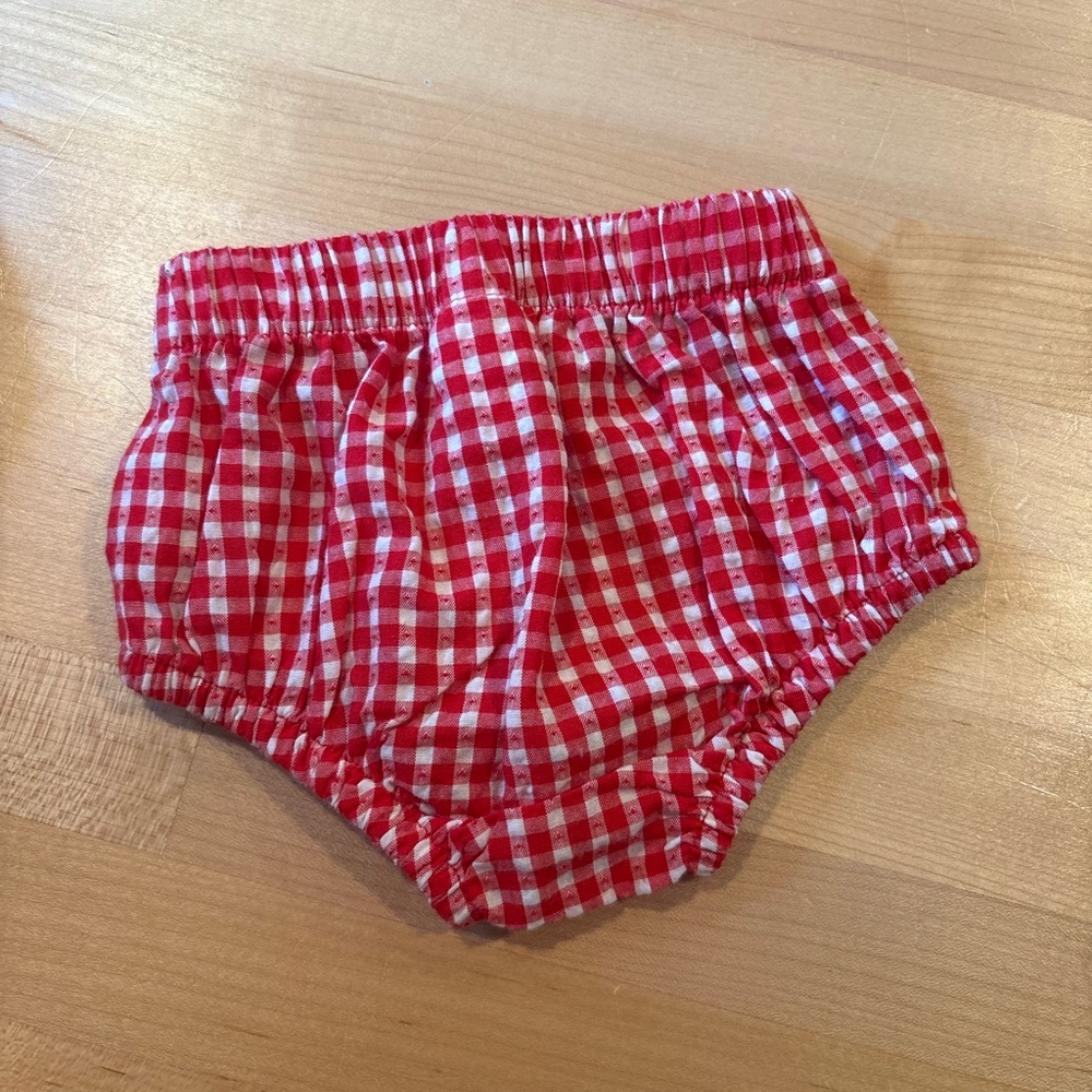 Cat & Jack Red and White Gingham Diaper Cover